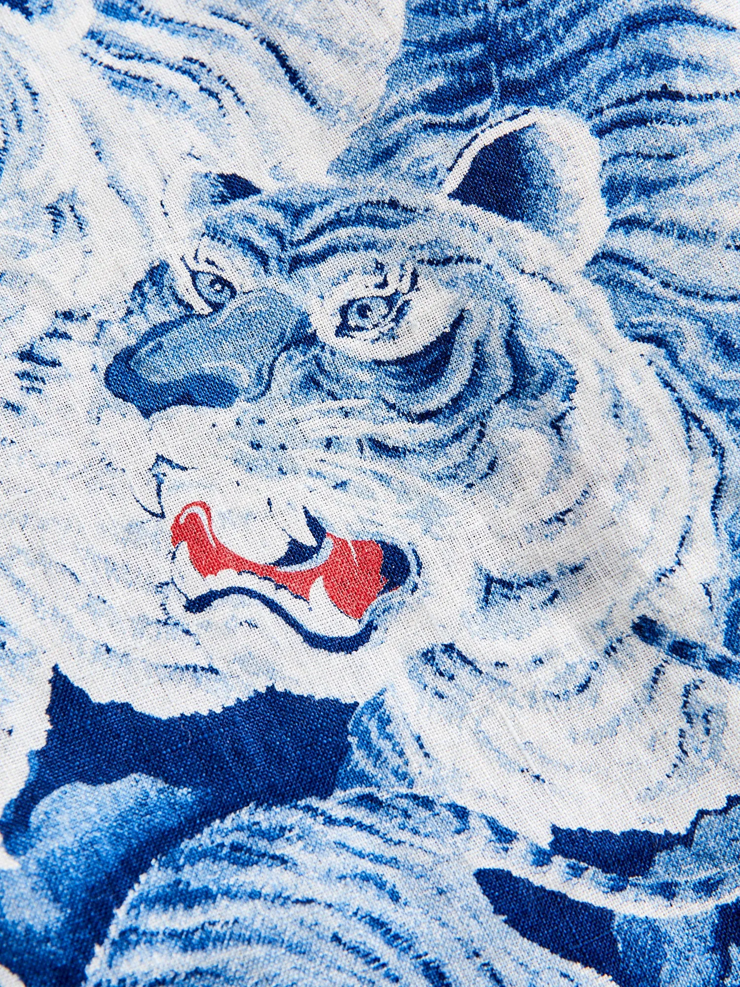 Ice Tiger Hawaiian Shirt in Indigo